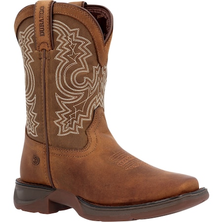 Durango Kids Western Boot, 5 M, Leather, 8 in H, Sable Brown DBT0239Y